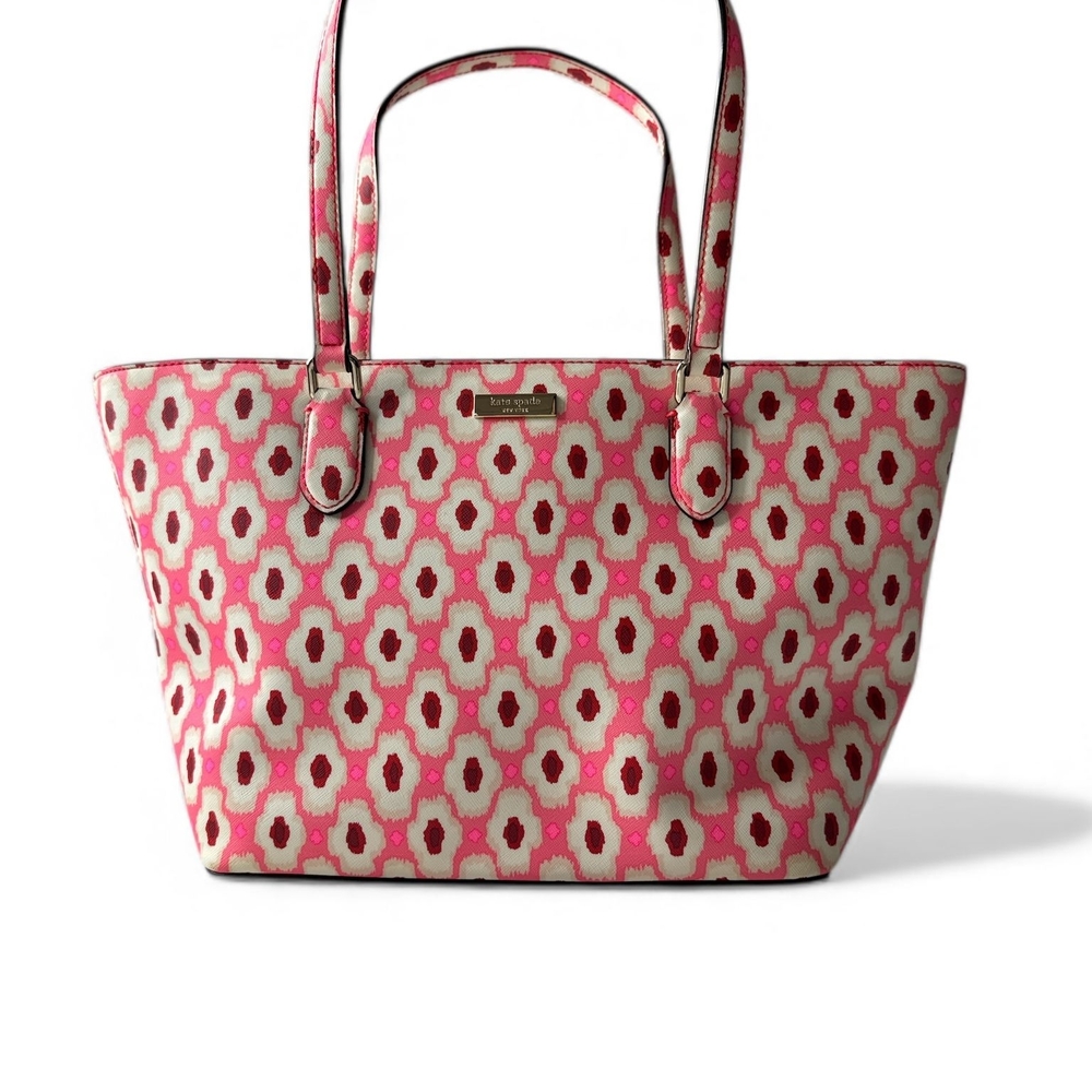 Kate Spade Stylish Pink and White Tote Bag